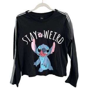 Hot topic stitch long sleeve crop top‎